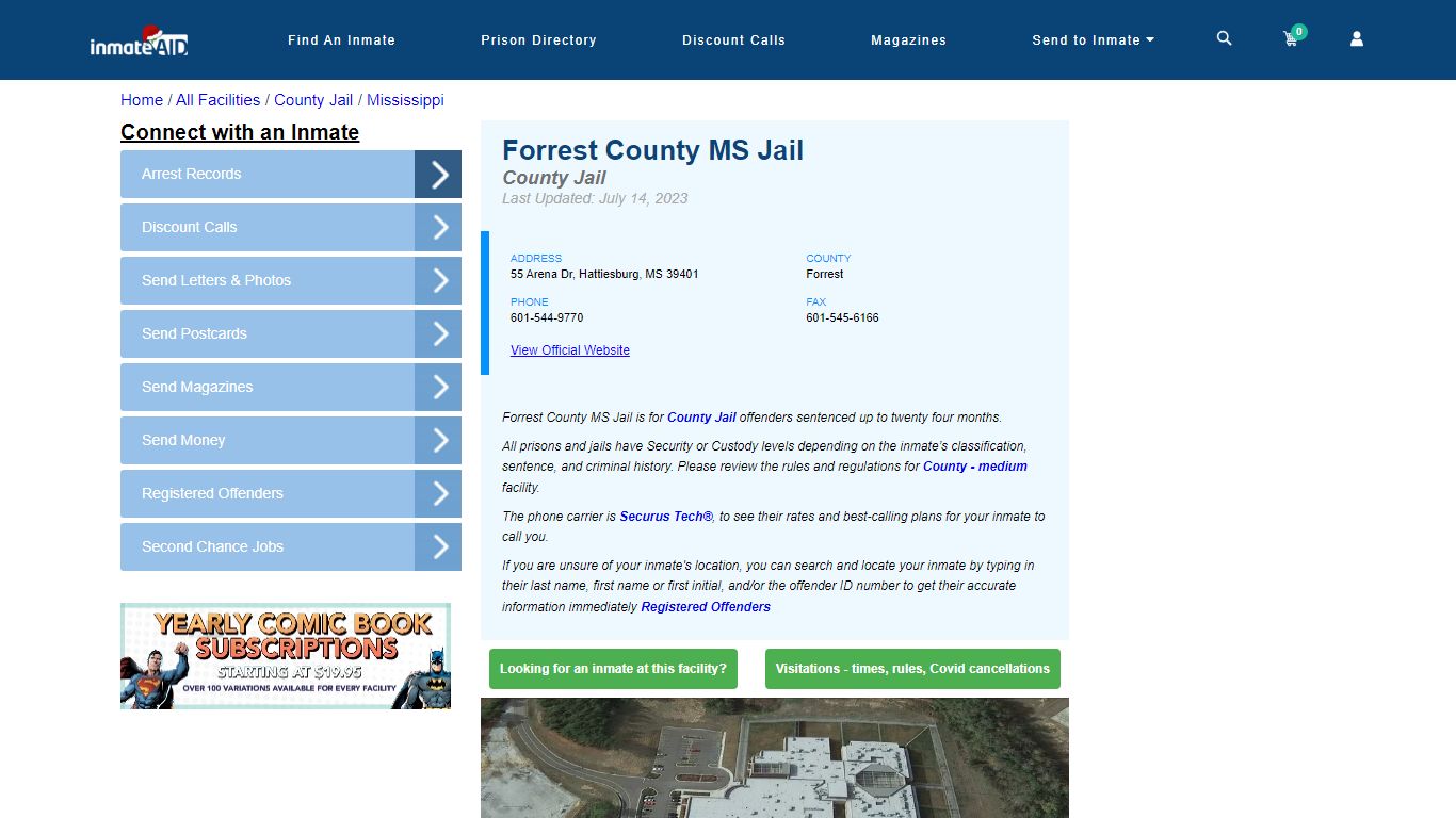 Forrest County MS Jail - Inmate Locator - Hattiesburg, MS